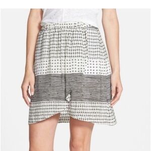 Madewell geometric print tulip hem silk miniskirt L